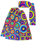 The 70S Groovy Style - Blue Bubbles  Headband & Leg Warmers 