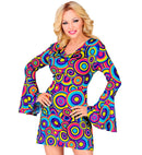 The 70S Groovy Style - Blue Bubbles  Dress 