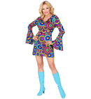 The 70S Groovy Style - Blue Bubbles  Dress 