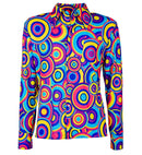 The 70S Groovy Style - Blue Bubbles  Shirt  