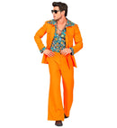 The 70S Disco Style - Orange  Jacket With Shirt, Pants 