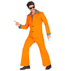 The 70S Disco Style - Orange  Jacket With Shirt, Pants 