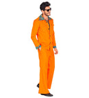 The 70S Disco Style - Orange  Jacket With Shirt, Pants 