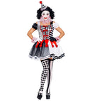 Harlequin  Dress, Ruff, Cuffs, Mini Hat 