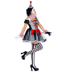 Harlequin  Dress, Ruff, Cuffs, Mini Hat 