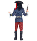 Pirate Captain  Coat With Vest & Shirt, Pants, Belt With Buckle & Sash, Boot Covers, Hat With Bandana 