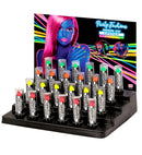 Display Box Of 24 Neon Lipsticks 6 Ml -  6 Each Of Neon Pink, Neon Yellow, Neon Green, Neon Orange 