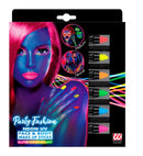 Set Of 6 Neon Make-Up Pencils In Window Box  2 X Neon Pink, 1 Yellow, 1 Orange, 1 Green, 1 Blue  - 21 Ml