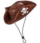 Leather Look Mini Pirate Tricorn