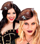 Leather Look Mini Pirate Tricorn