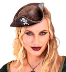 Leather Look Mini Pirate Tricorn