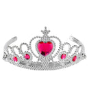 Silver Tiara With Pink Gems