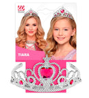 Silver Tiara With Pink Gems