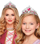 Silver Tiara With Pink Gems