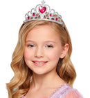 Silver Tiara With Pink Gems