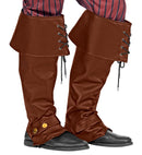 Pair Of Leather Look Brown Boot Covers