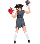 Zombie Cheerleader  Top, Skirt, Pom Poms 