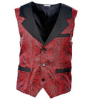 Burgundy Jacquard Vintage Vest