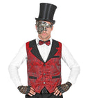 Burgundy Jacquard Vintage Vest