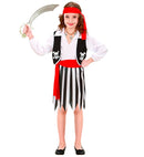 Pirate Girl  Shirt With Vest, Skirt, Belt, Headband 
