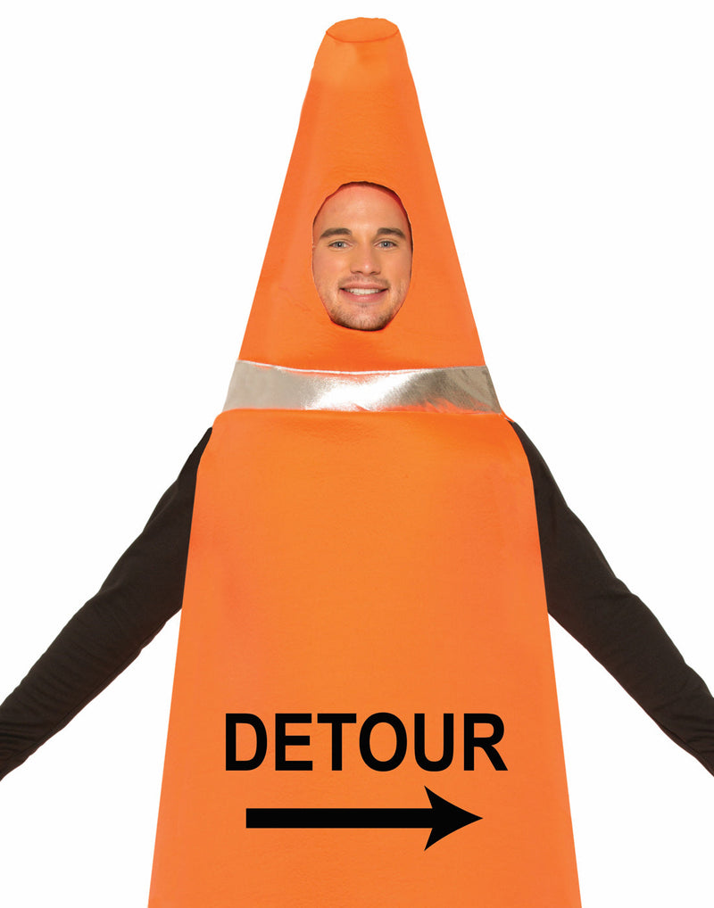 Traffic Cone Costume Adult Orange Detour 2 MAD Fancy Dress