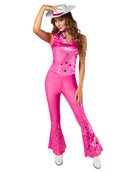 Barbie Pink Cowgirl Adult Costume Top Trousers White Cowgirl Hat for Ladies 5