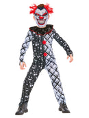 Monochrome Sinister Clown Suit Costume for Kids