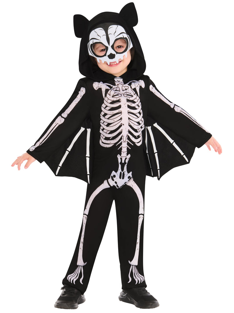 Skeleton Bat Costume for Kids Halloween Jumpsuit with Wings