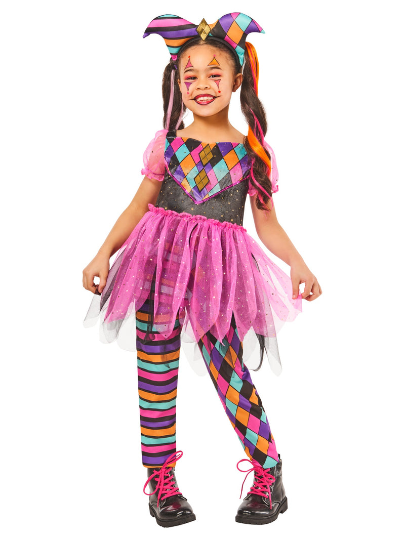 Harlequin Girl Pink Costume Dress