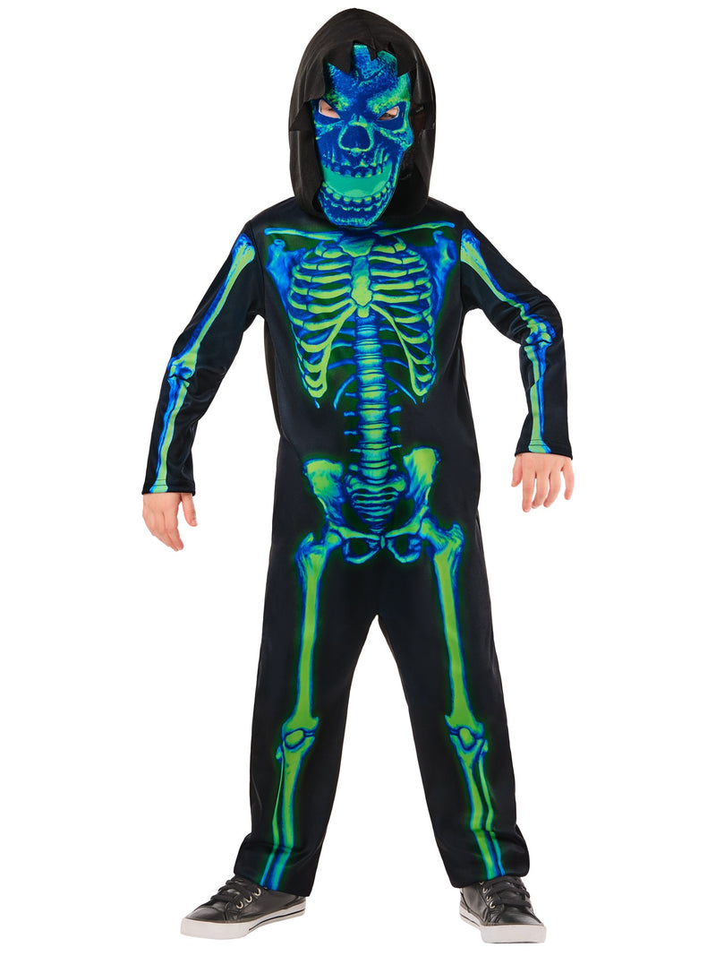 Neon Green Skeleton Costume for Kids