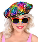 Reversible Rainbow/Gold Sequin Beret