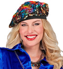 Reversible Rainbow/Gold Sequin Beret