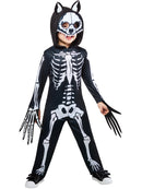 Skeleton Werewolf Costume Kids Jumpsuit with Headpiece and Detachable Tail 1