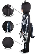 Skeleton Werewolf Costume Kids Jumpsuit with Headpiece and Detachable Tail 6