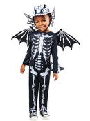 Skeleton Dragon Costume for Kids Jumpsuit Headpiece Wings Tail 1