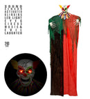 Sound Sensor Activated Creepy Clown With Blinking Led Light Eyes, Circus Music & Evil Laughter 240 Cm 