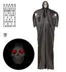 Sound Sensor Activated Grim Reaper With Intermittent Blinking Led Light Eyes, Eerie Sounds & Evil Laughter 240 Cm 
