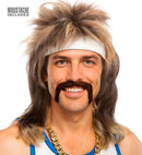 Wig With Moustache Mullet Blond In Box