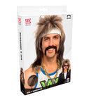 Wig With Moustache Mullet Blond In Box