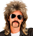Wig With Moustache Mullet Blond In Box