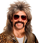 Wig With Moustache Mullet Blond In Box