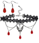 Choker & Earrings Gothic Vampiress