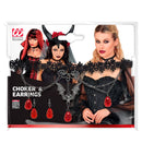 Choker & Earrings Gothic Vampiress