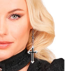 Earrings Cross Black