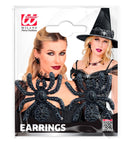 Earrings Spider Strass Black