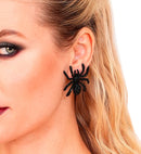 Earrings Spider Strass Black