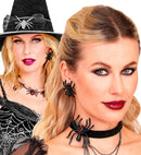 Earrings Spider Strass Black