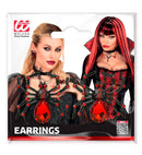 Earrings Spider Gemstone & Strass Red