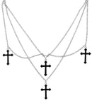 Necklace Crosses Black