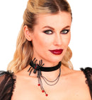 Choker Spider Strass Red